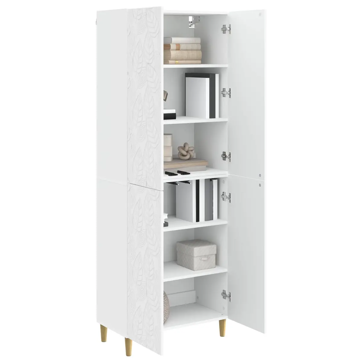 Cabinet Set for Living Room White Engineered Wood 2 Pieces