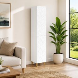 Composite Wood White Cabinet Set - 2 Pieces