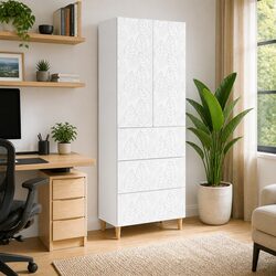 2-Piece White Storage Cabinet Set Specifications & Features