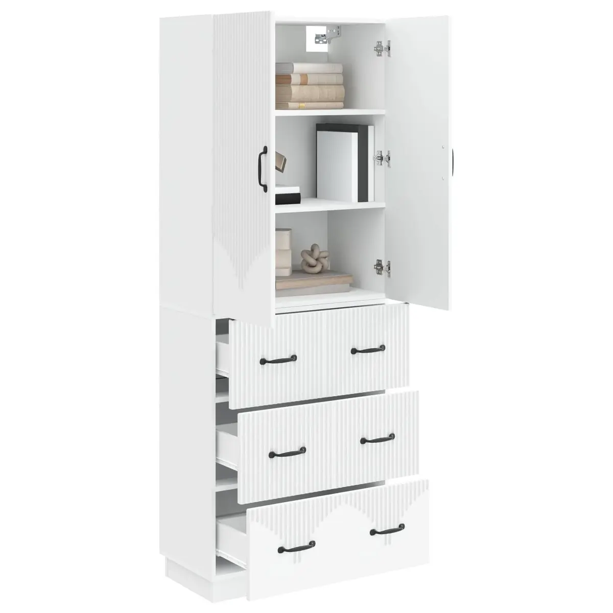 Storage Cabinet Set for Home Office Living Room Bedroom 66 x 34.5 x 87 cm