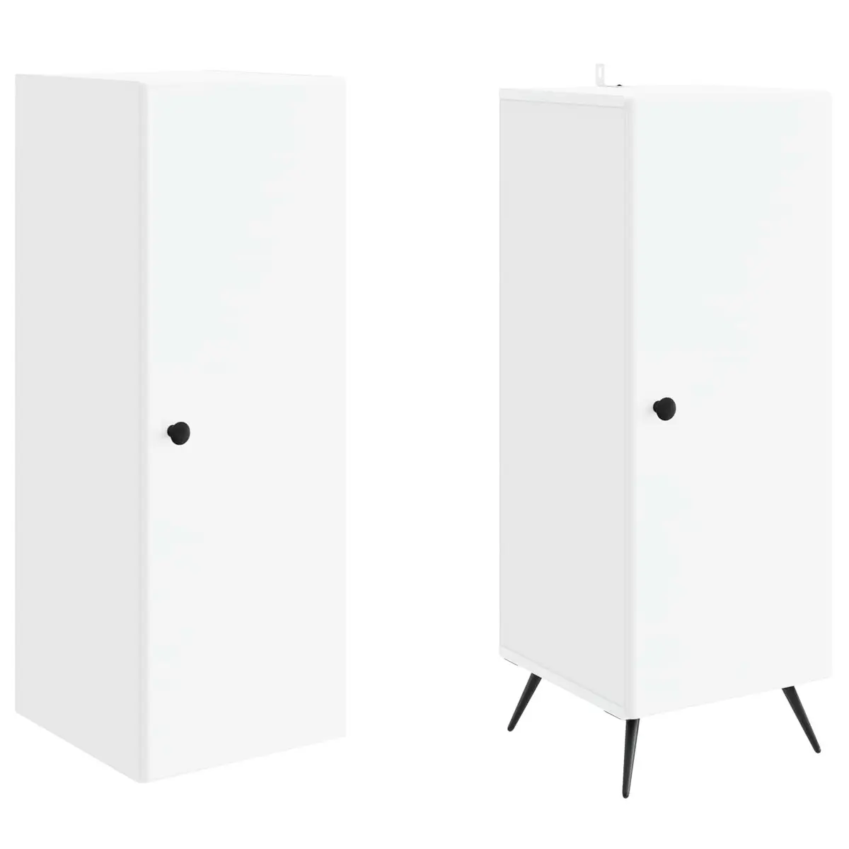 Cabinet Set Living Room Bedroom 2 Piece White Engineered Wood Furniture Storage