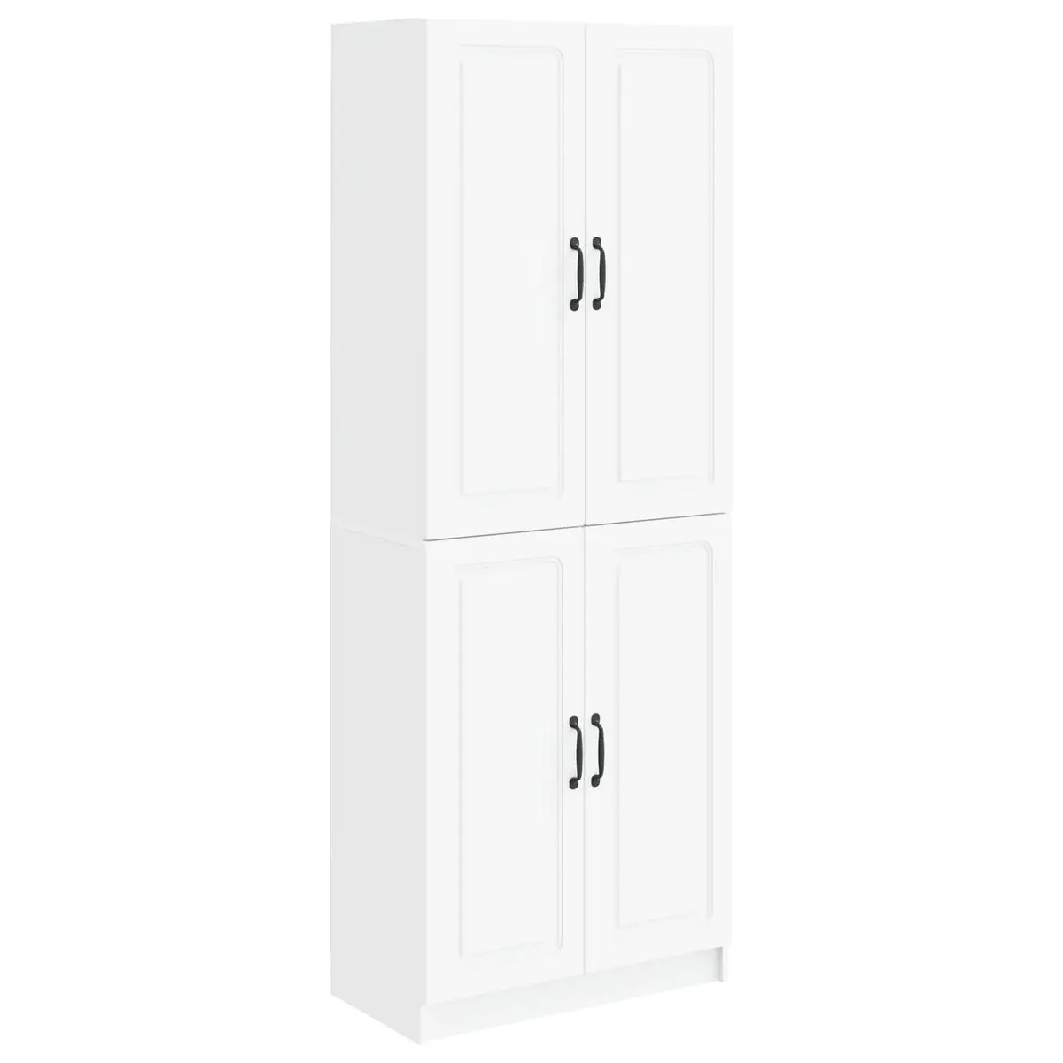 White Engineered Wood 2-Piece Cabinet Set