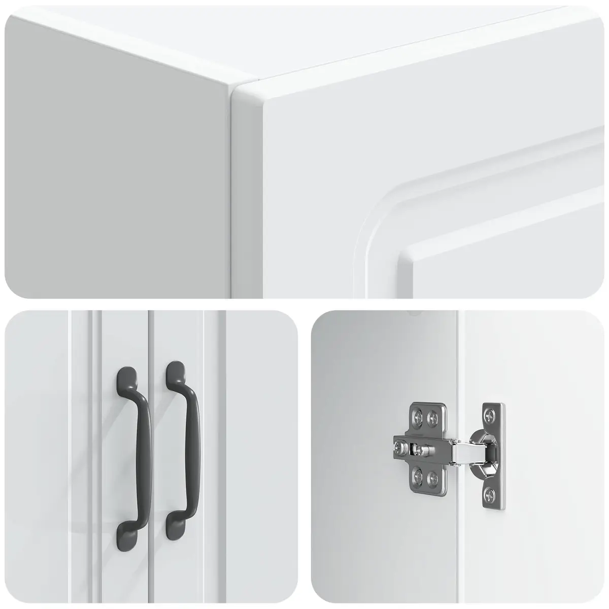 White Engineered Wood 2-Piece Cabinet Set