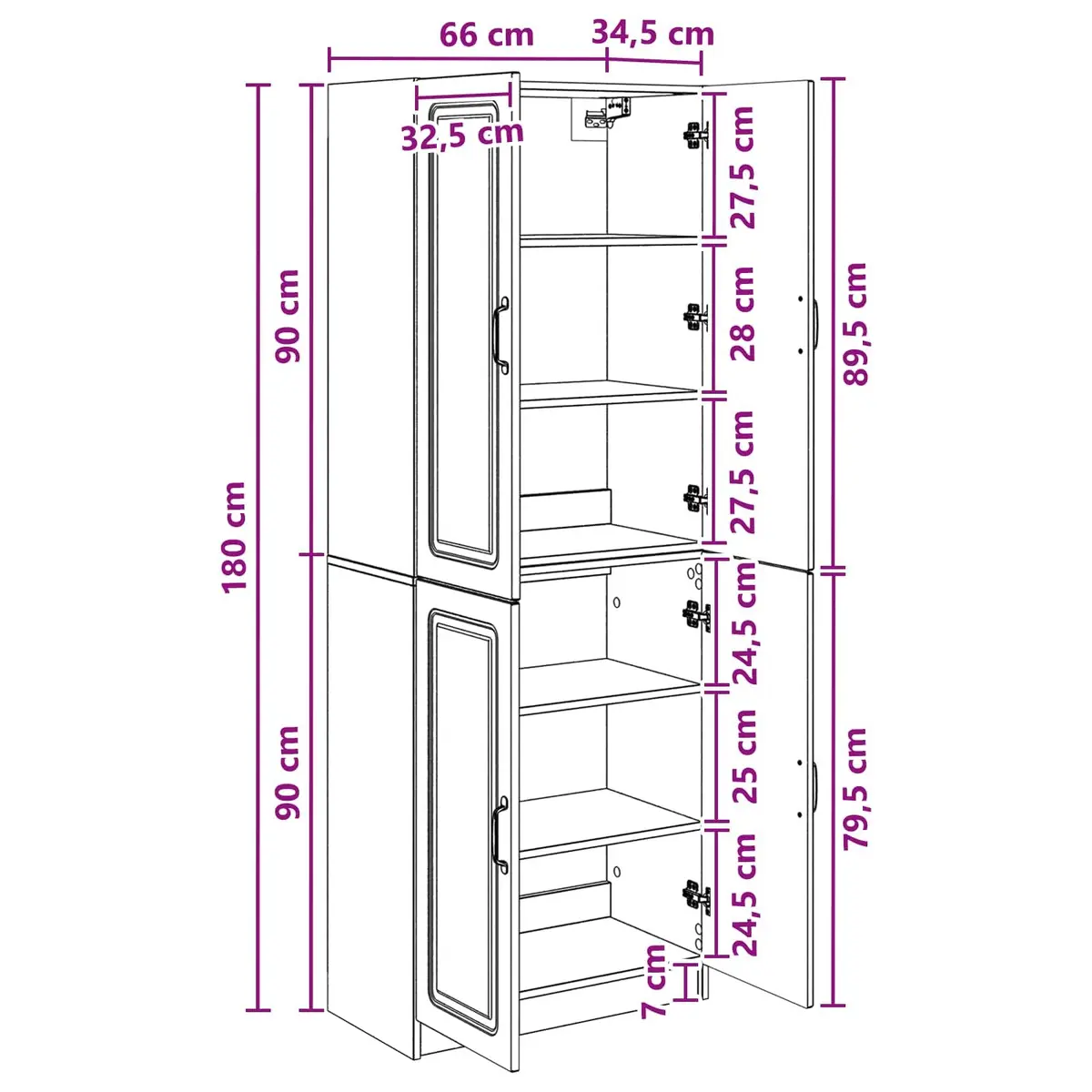 White Engineered Wood 2-Piece Cabinet Set