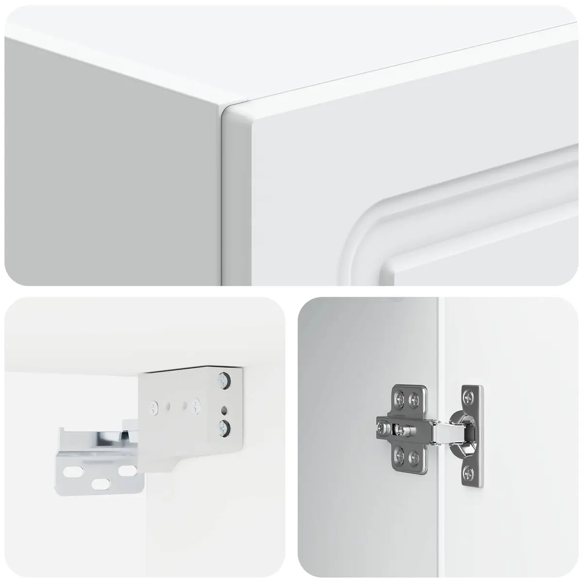 Cabinet Set 2 Pieces White Storage Furniture Living Room Bedroom Compartments