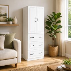 Specifications of White 2-Piece Storage Cabinet Set
