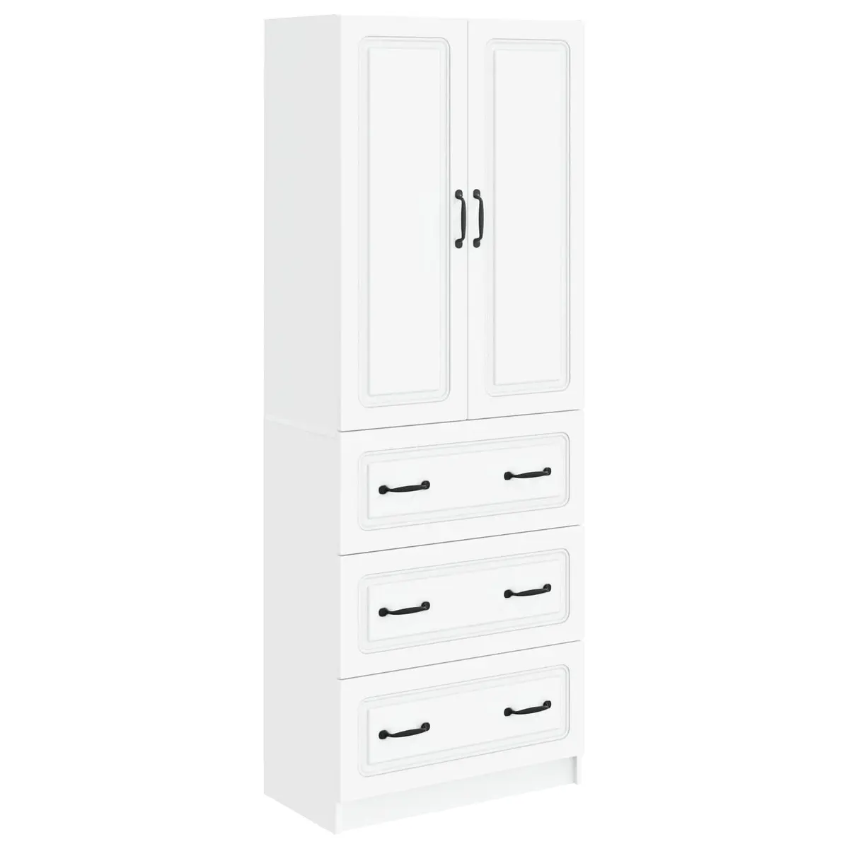 Storage Cabinet Set 2 pcs White Modern Furniture Hallway Bedroom