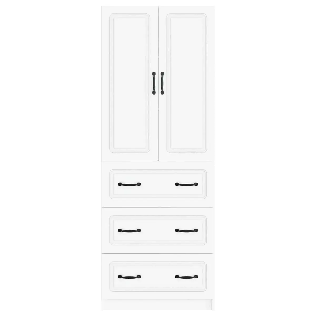 Storage Cabinet Set 2 pcs White Modern Furniture Hallway Bedroom