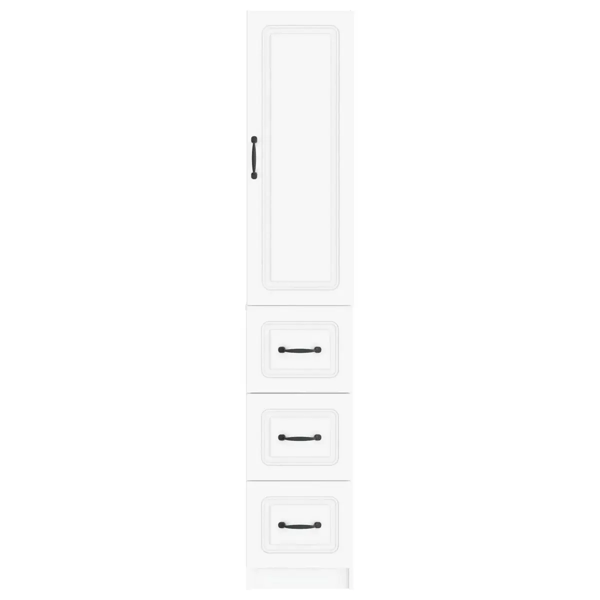 Storage Cabinet Set Living Room Office Bedroom 33 x 34.5 x 87 cm with Drawers Shelves LED Light