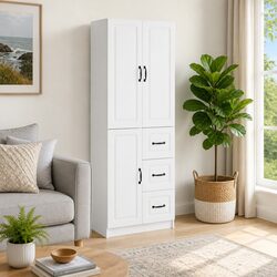 2-Piece White Cabinet Set: Modern Design & Specifications