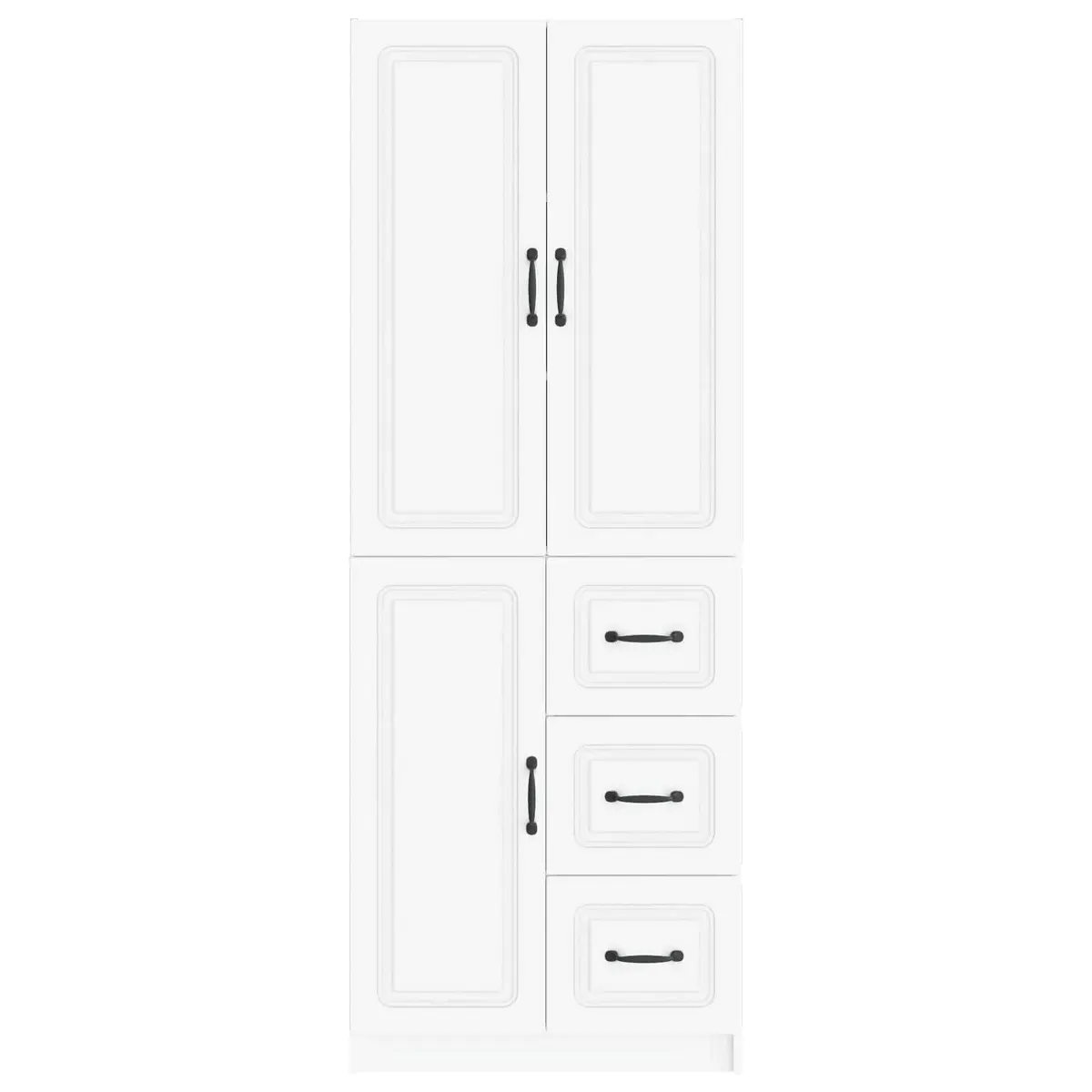 Cabinet Set 2 Pieces White Modern Furniture Storage Living Room Organiser