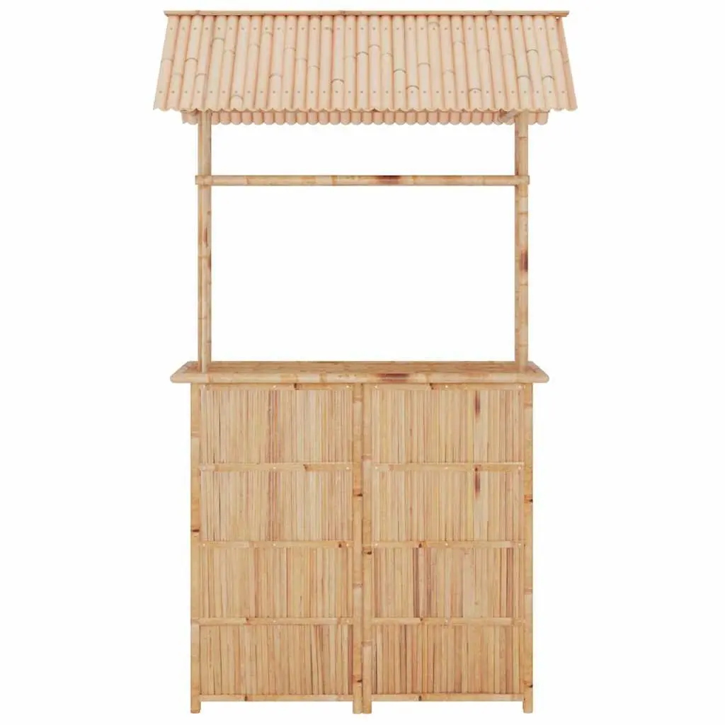 Bamboo Bar Set Garden Patio Outdoor 3 Piece Brown Foldable