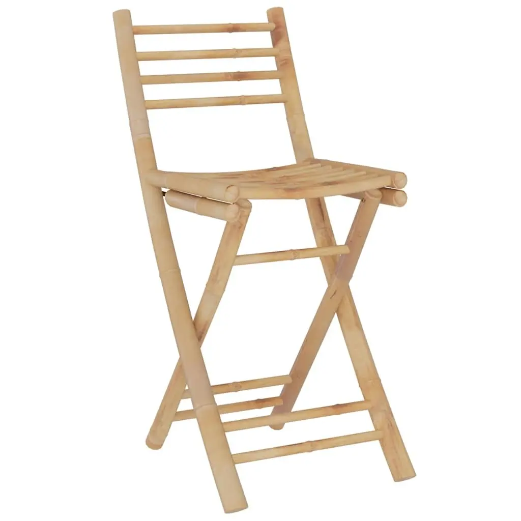 Bamboo Bar Set Garden Patio Outdoor 3 Piece Brown Foldable