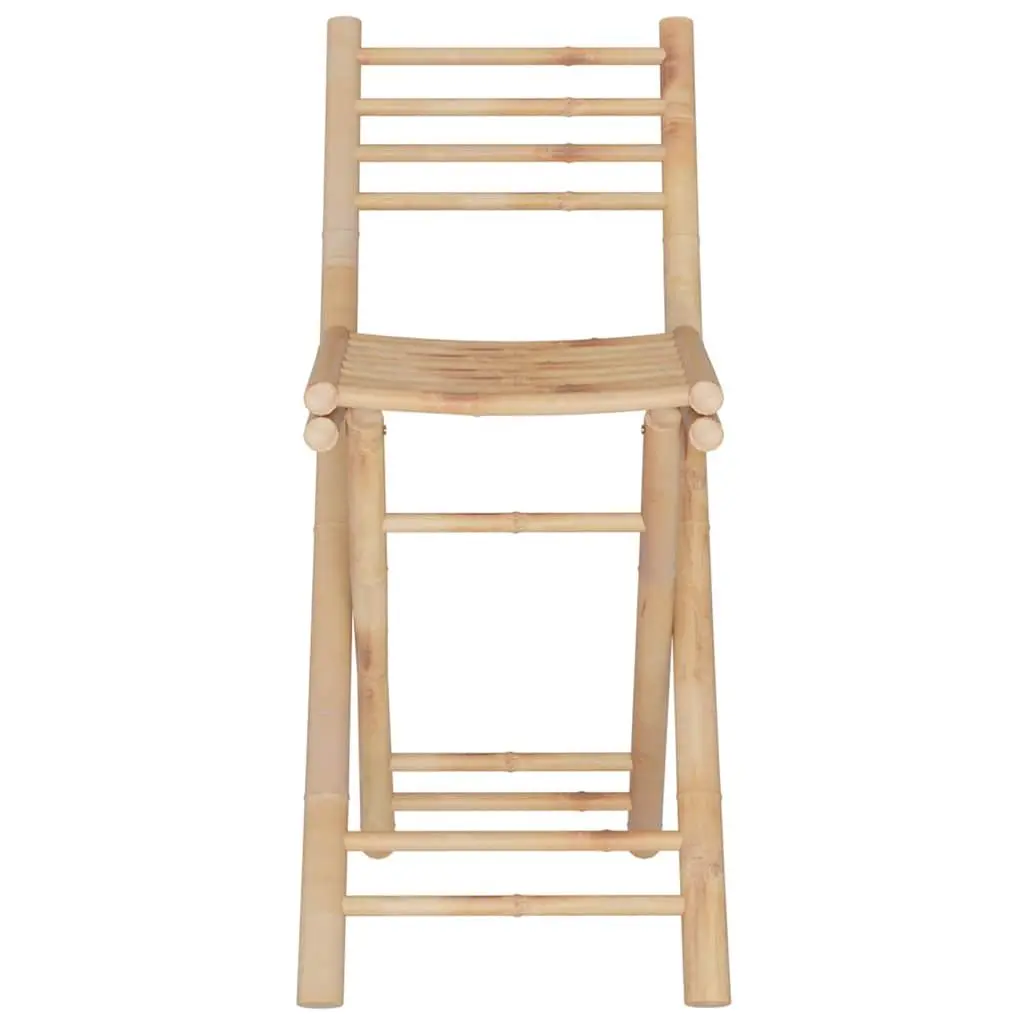 Bamboo Bar Set Garden Patio Outdoor 3 Piece Brown Foldable