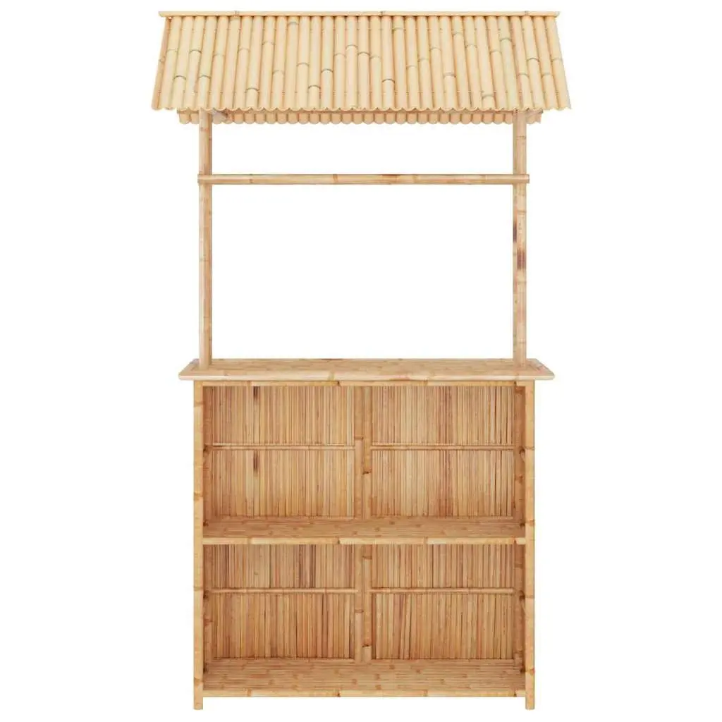 Bamboo Bar Set Garden Patio Outdoor 3 Piece Brown Foldable