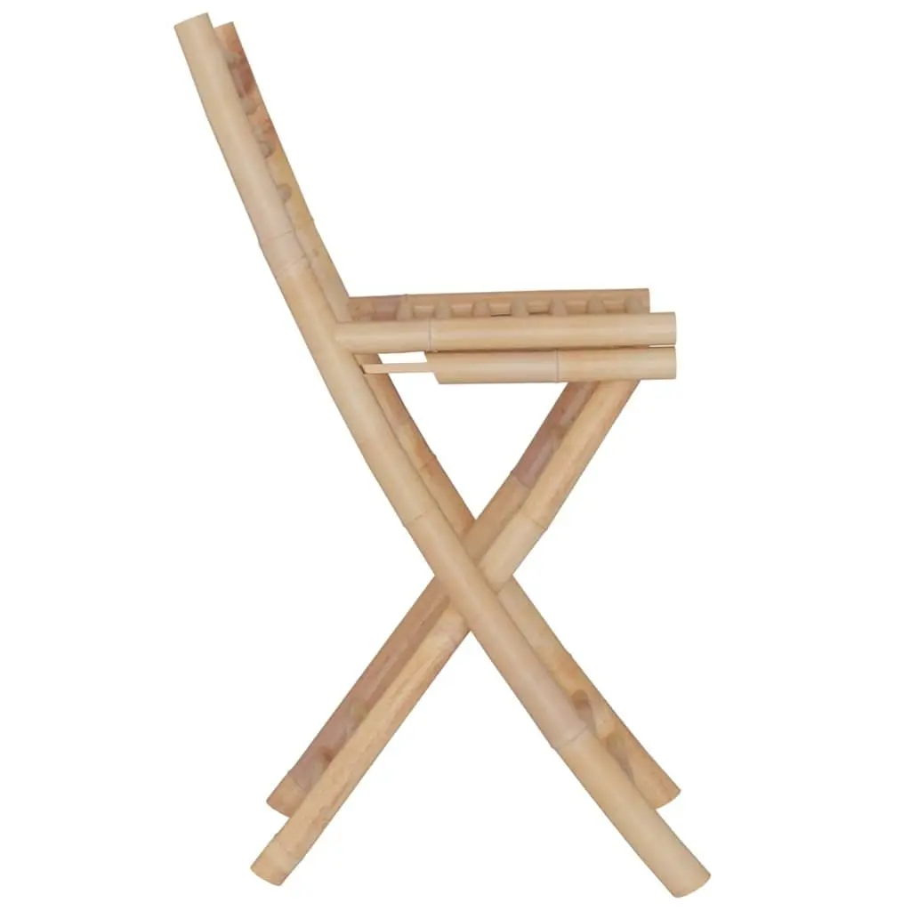 Bamboo Bar Set Garden Patio Outdoor 3 Piece Brown Foldable