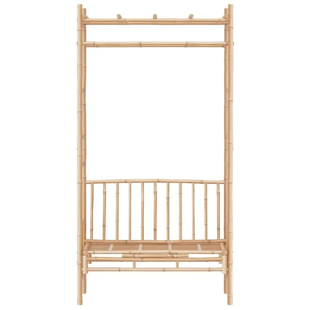 Garden Bench with Pergola Trellis Bamboo Outdoor Seating Brown 116cm