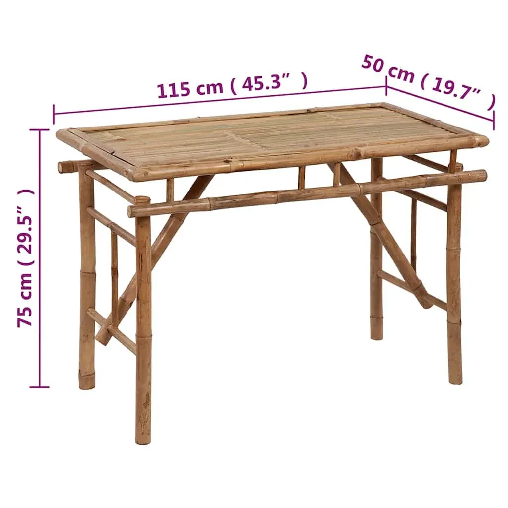 Folding Garden Table Outdoor Patio 115x50x75cm Brown