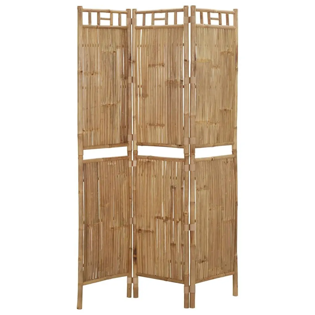 3-Panel Room Divider, Bamboo, 120x180 cm, Brown