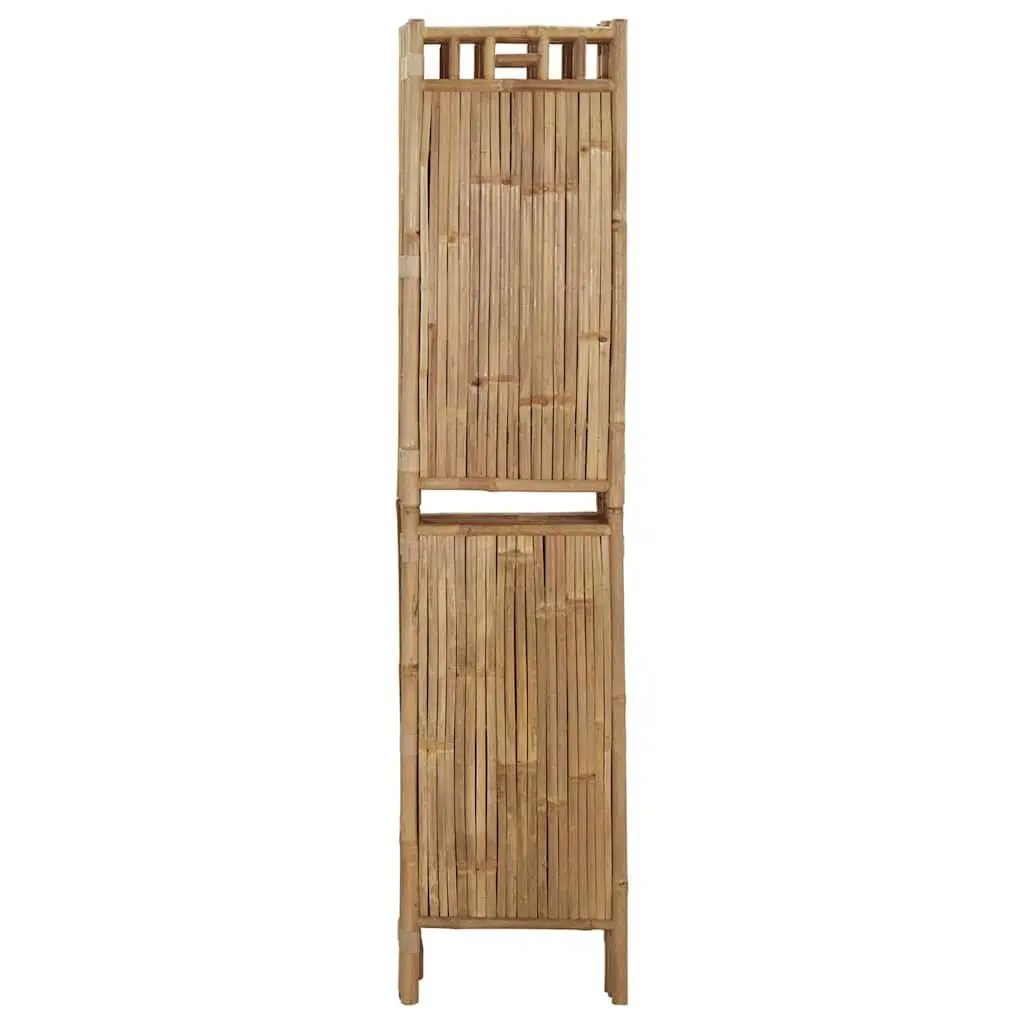 5-Panel Room Divider Bamboo Brown Folding Privacy Screen Partition 200x180cm
