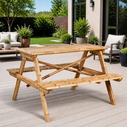 Bamboo Outdoor Picnic Table: 115x115x81cm Specifications