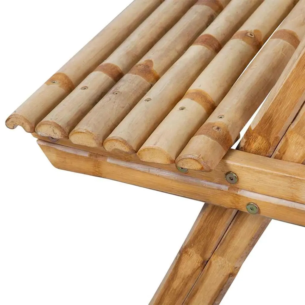 Bamboo Picnic Table 115x115x81cm Brown Outdoor Dining Furniture Garden Bench
