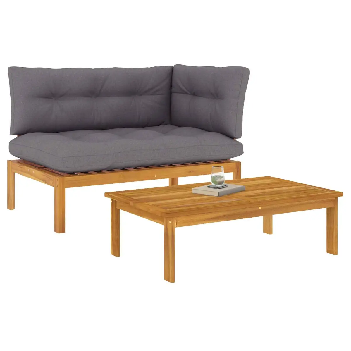 Acacia Wood Outdoor Sofa Set