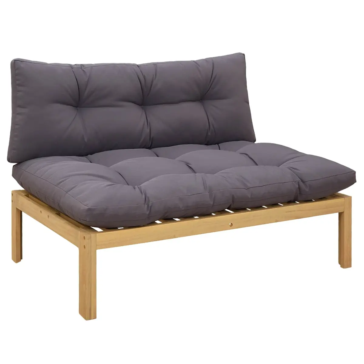 Outdoor Sectional Sofa Middle Unit Garden Patio Furniture Acacia Wood