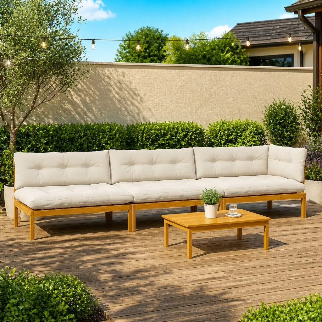 Outdoor Sectional Sofa Set 4 Piece Corner Lounge Garden Patio Seating