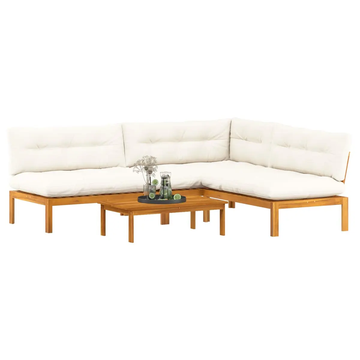 Outdoor Sectional Sofa Set 4 Piece Corner Garden Pallet Seating Lounge
