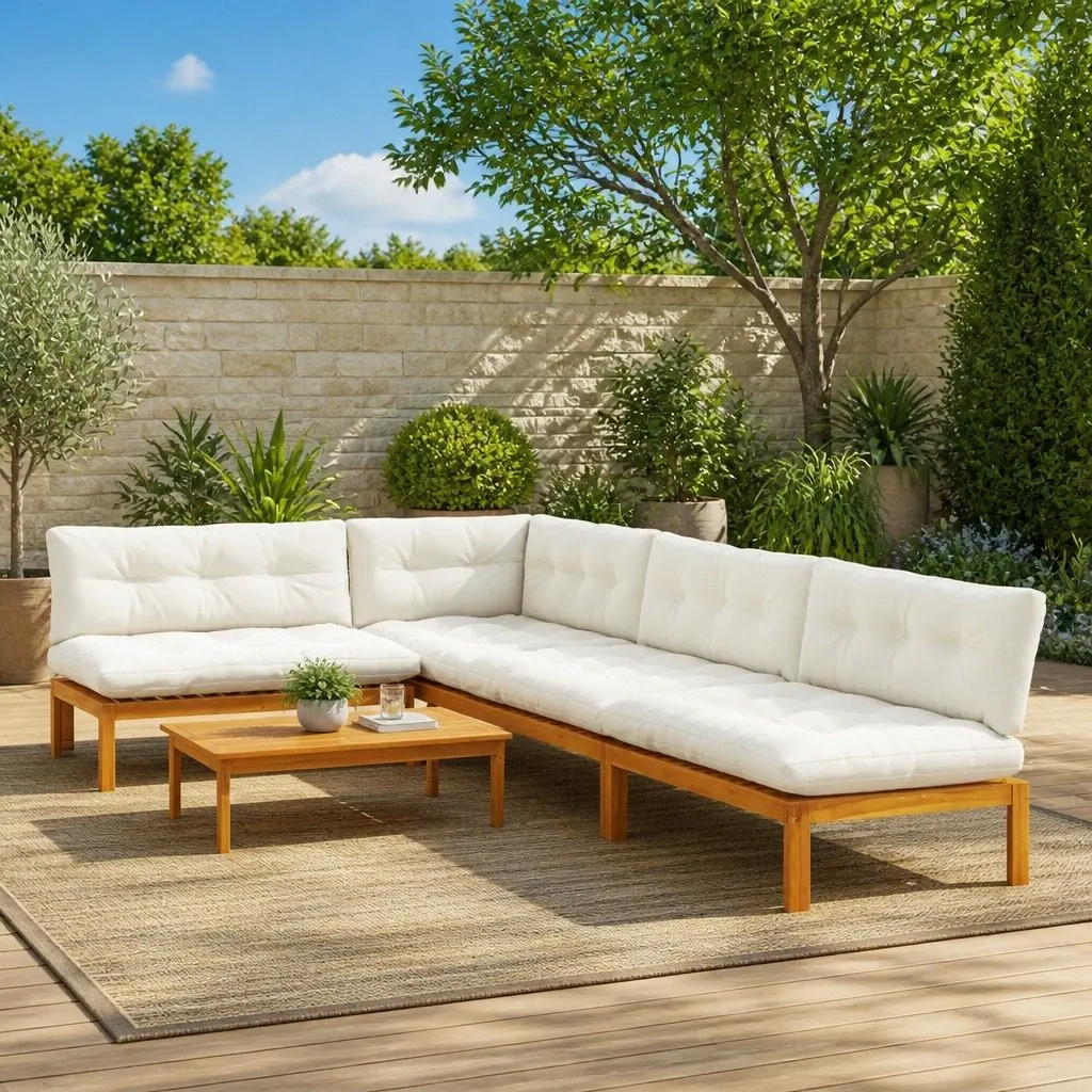 5-Piece Corner Lounge Garden Sofa Set