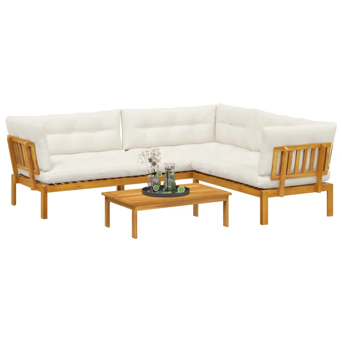 Outdoor Sectional Sofa Set 4 Piece Garden Patio Lounge Corner Seating