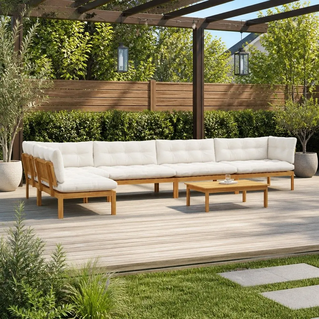 Outdoor Sectional Sofa Unit Garden Pallet Lounge Corner Seating Set 6 Piece