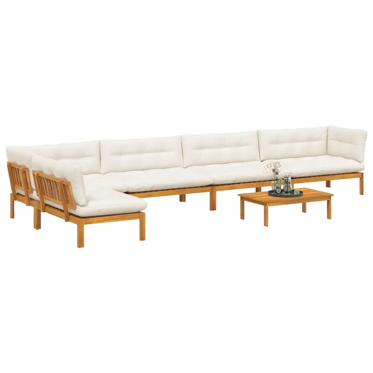 Outdoor Sectional Sofa Unit Garden Pallet Lounge Corner Seating Set 6 Piece