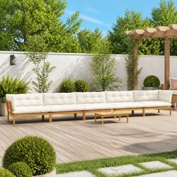 Outdoor Garden Pallet Sofa Set - 6-Piece Corner Configuration