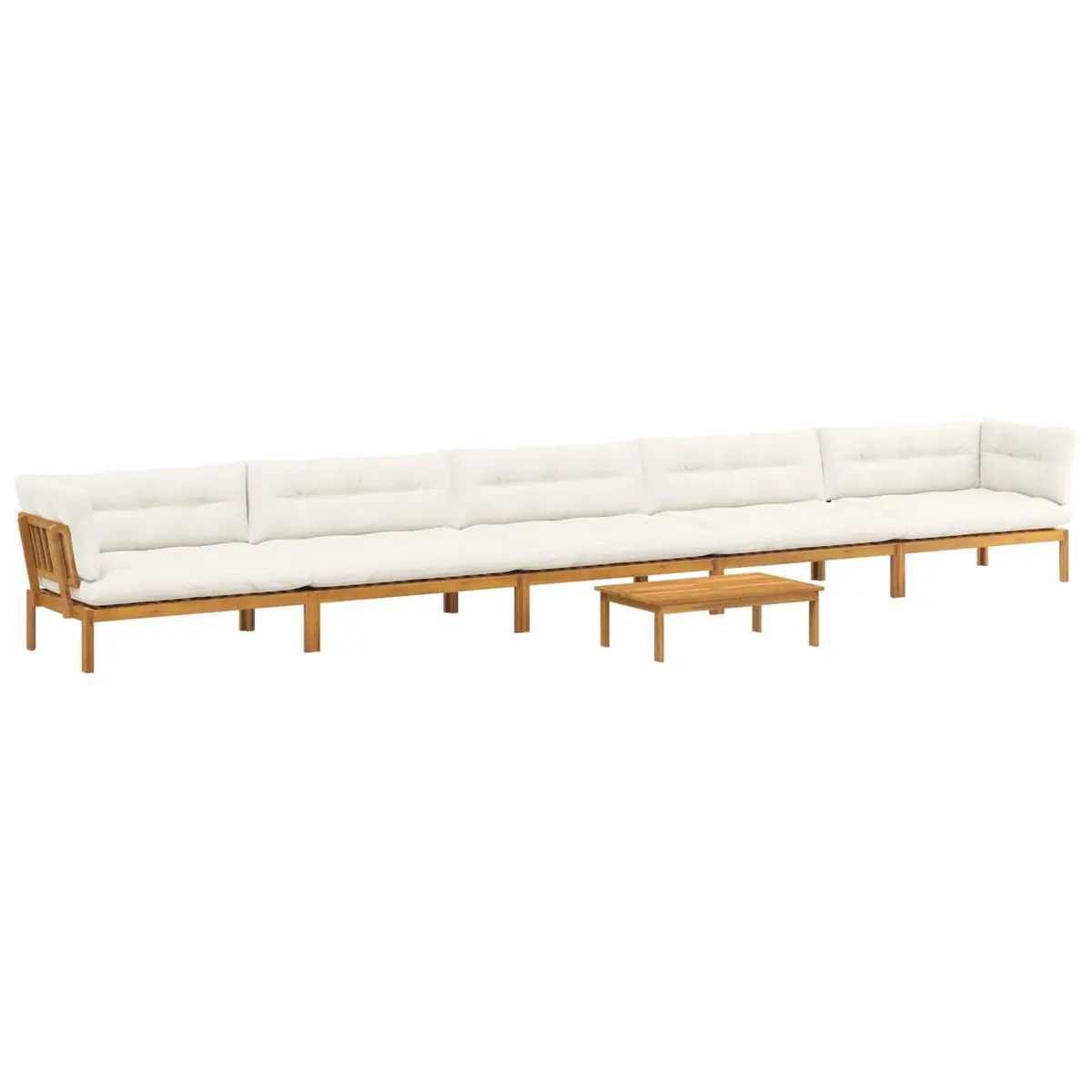 Outdoor Sectional Sofa Set Garden Pallet 6 Piece Corner Lounge Furniture Natural Brown