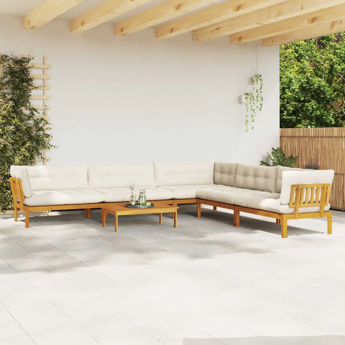 Garden Pallet Sofa 6 Piece Outdoor Sectional Set Lounge Corner Acacia Wood