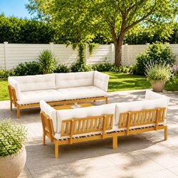 5 Piece Garden Sofa Set Dimensions and Materials