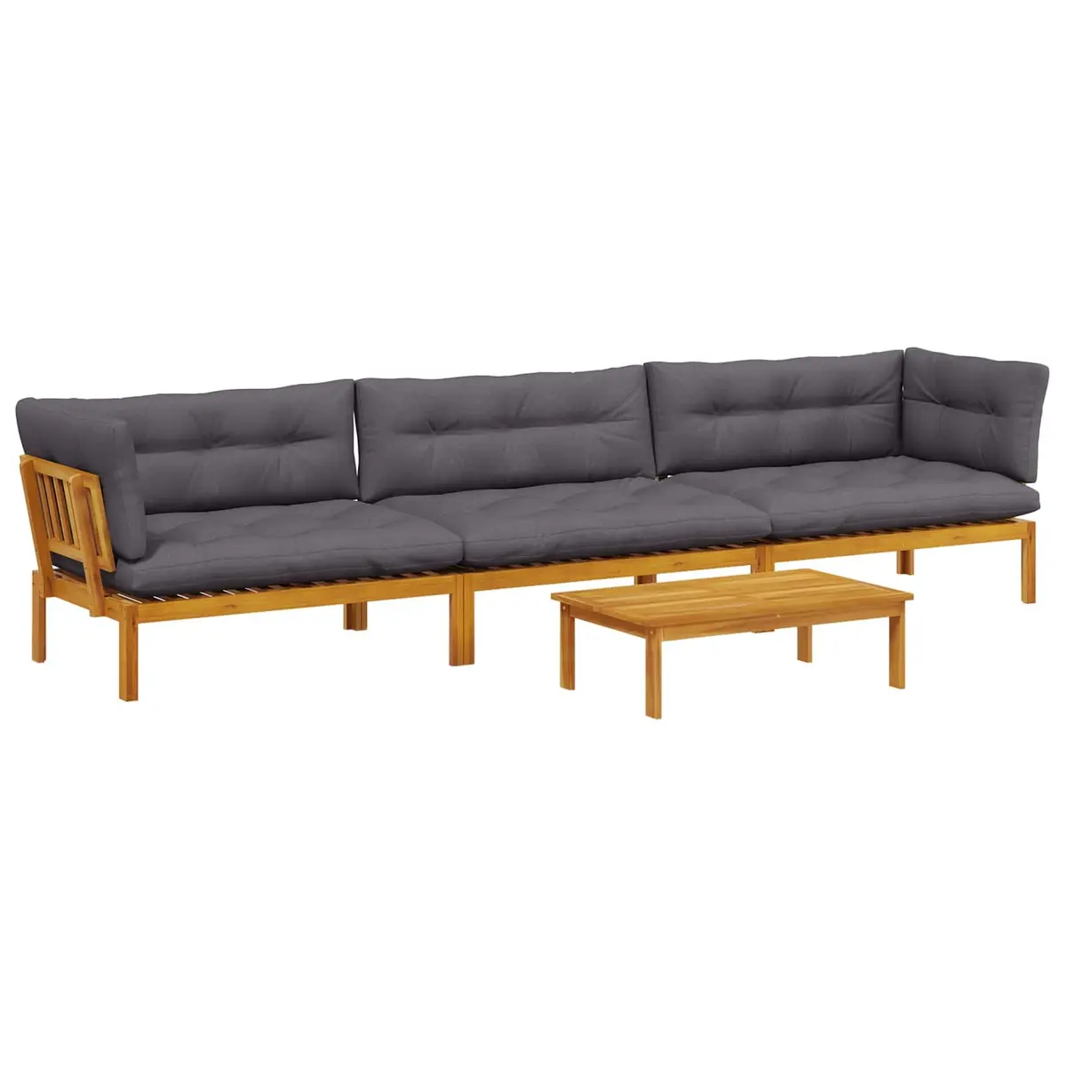 4 Piece Outdoor Sectional Sofa Set Garden Pallet Lounge Furniture