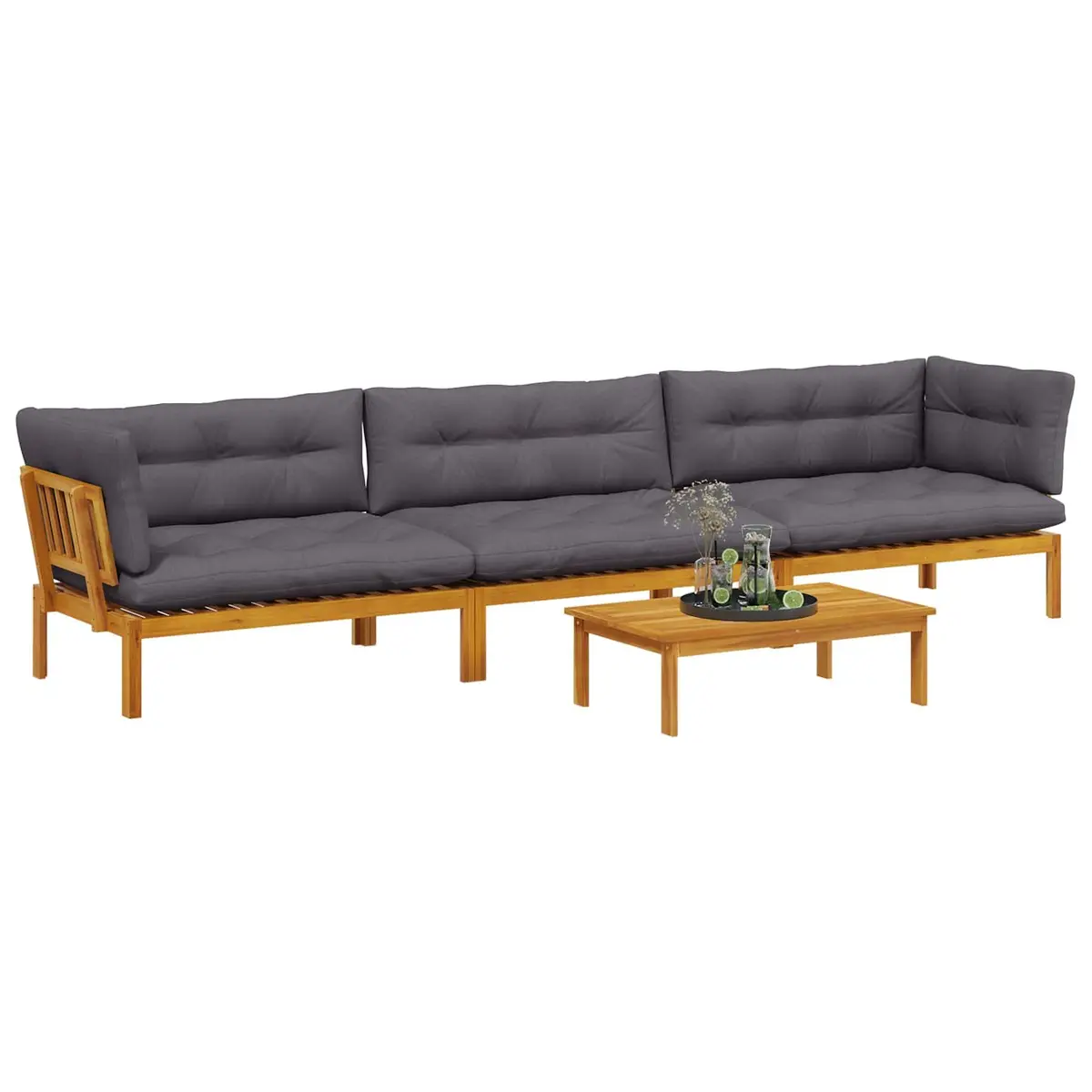4 Piece Outdoor Sectional Sofa Set Garden Pallet Lounge Furniture