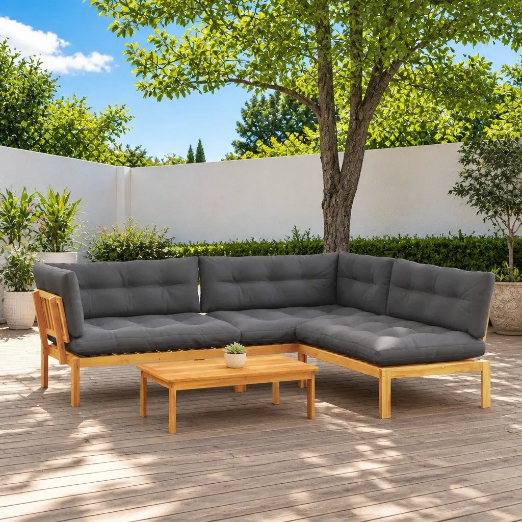 Outdoor Sectional Sofa Units Garden Pallet Lounge Corner Set 4 Piece