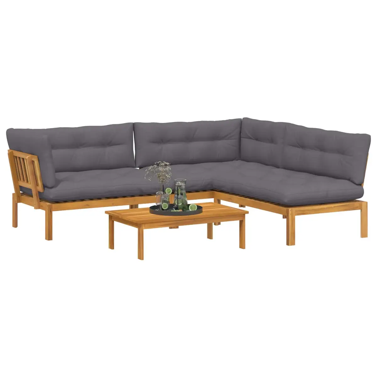 Outdoor Sectional Sofa Units Garden Pallet Lounge Corner Set 4 Piece