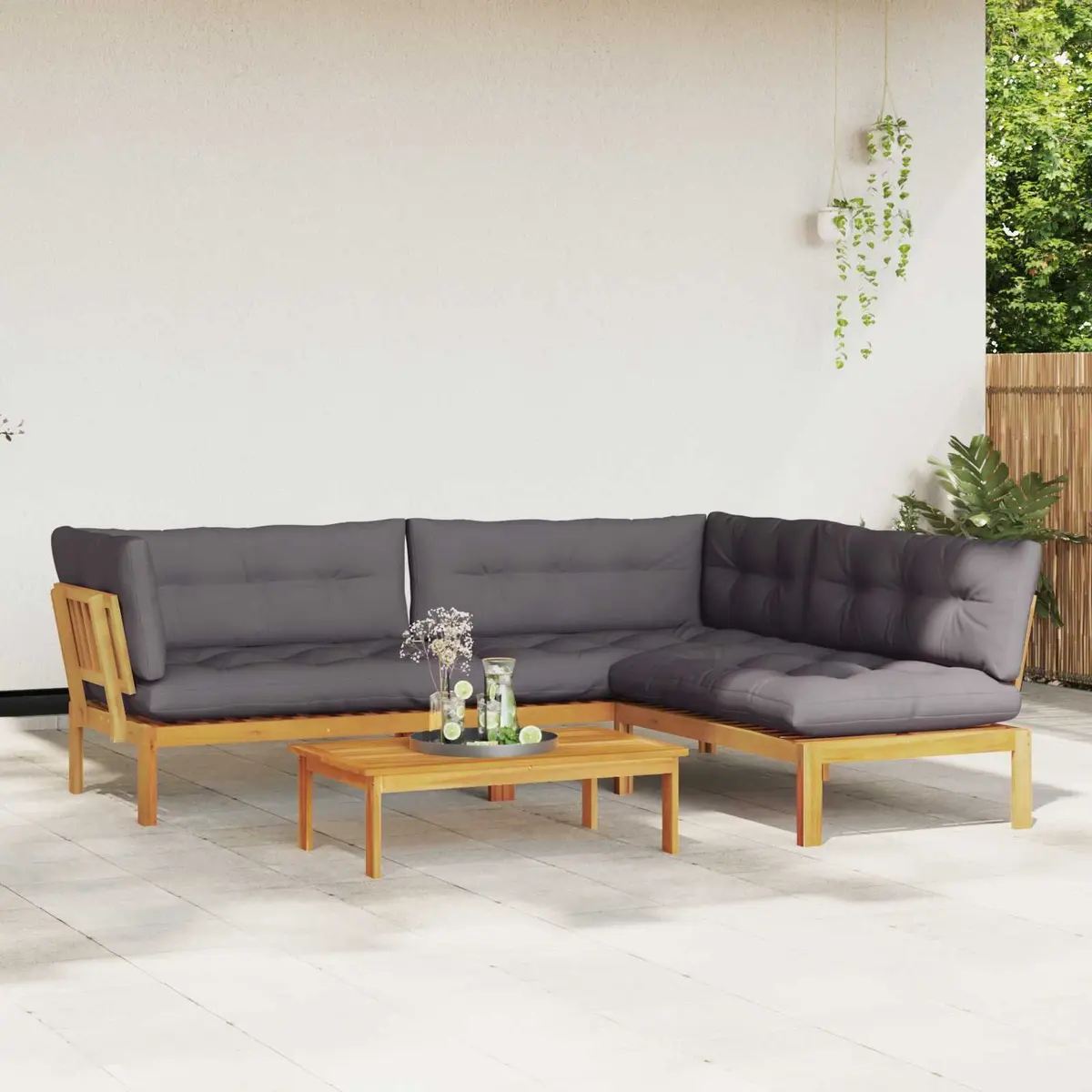 Outdoor Sectional Sofa Units Garden Pallet Lounge Corner Set 4 Piece
