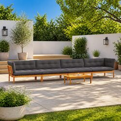 Factual 5 Piece Garden Pallet Sofa Set: Acacia Wood