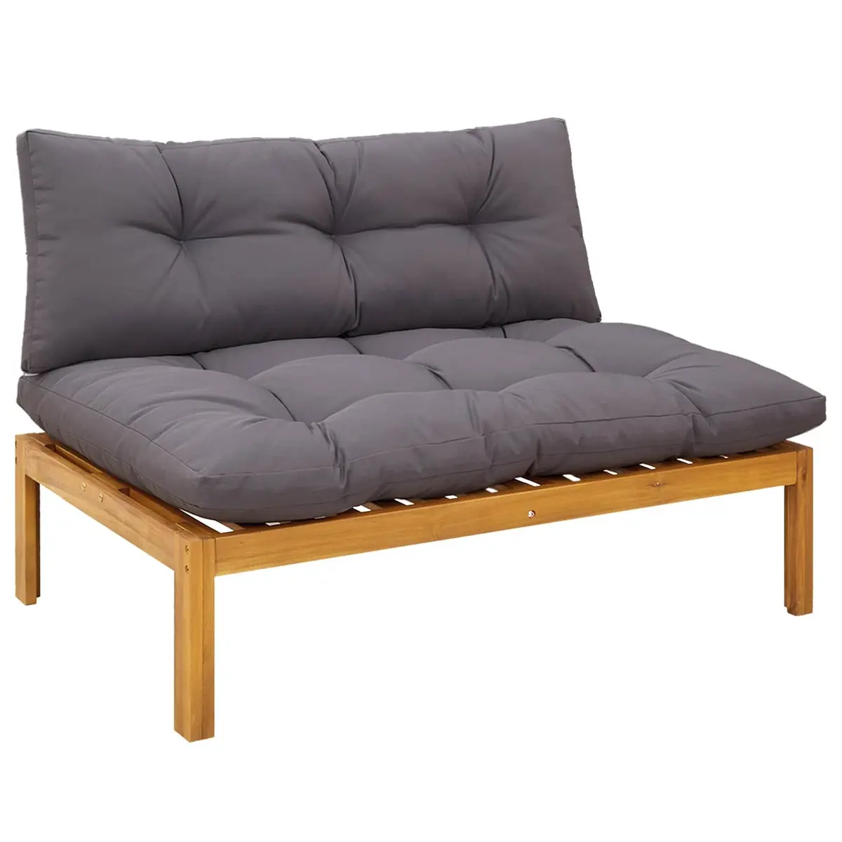 6-Piece Acacia Wood Corner Lounge Sofa Set