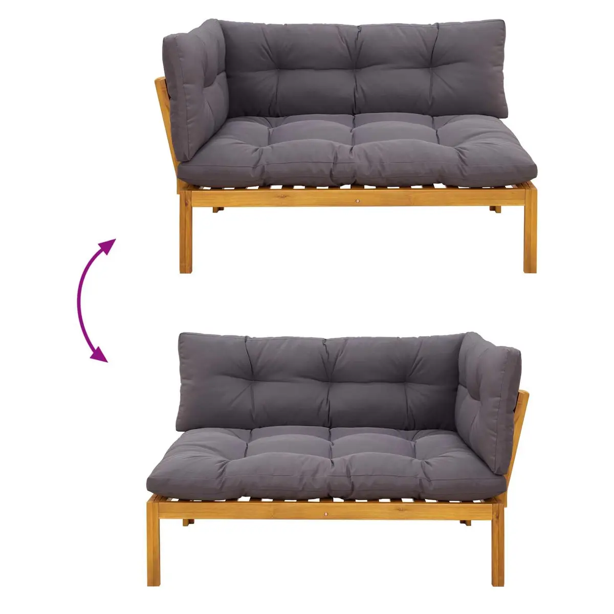 6 Piece Garden Pallet Sofa Set Corner Lounge Outdoor Sectional Seating With