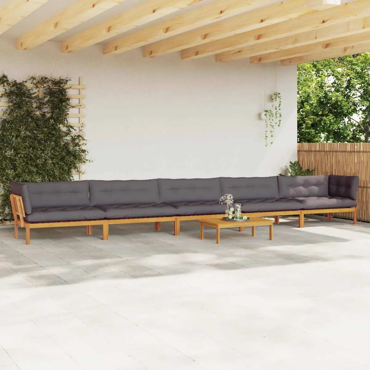 6 Piece Garden Pallet Sofa Set Corner Lounge Outdoor Sectional Seating With
