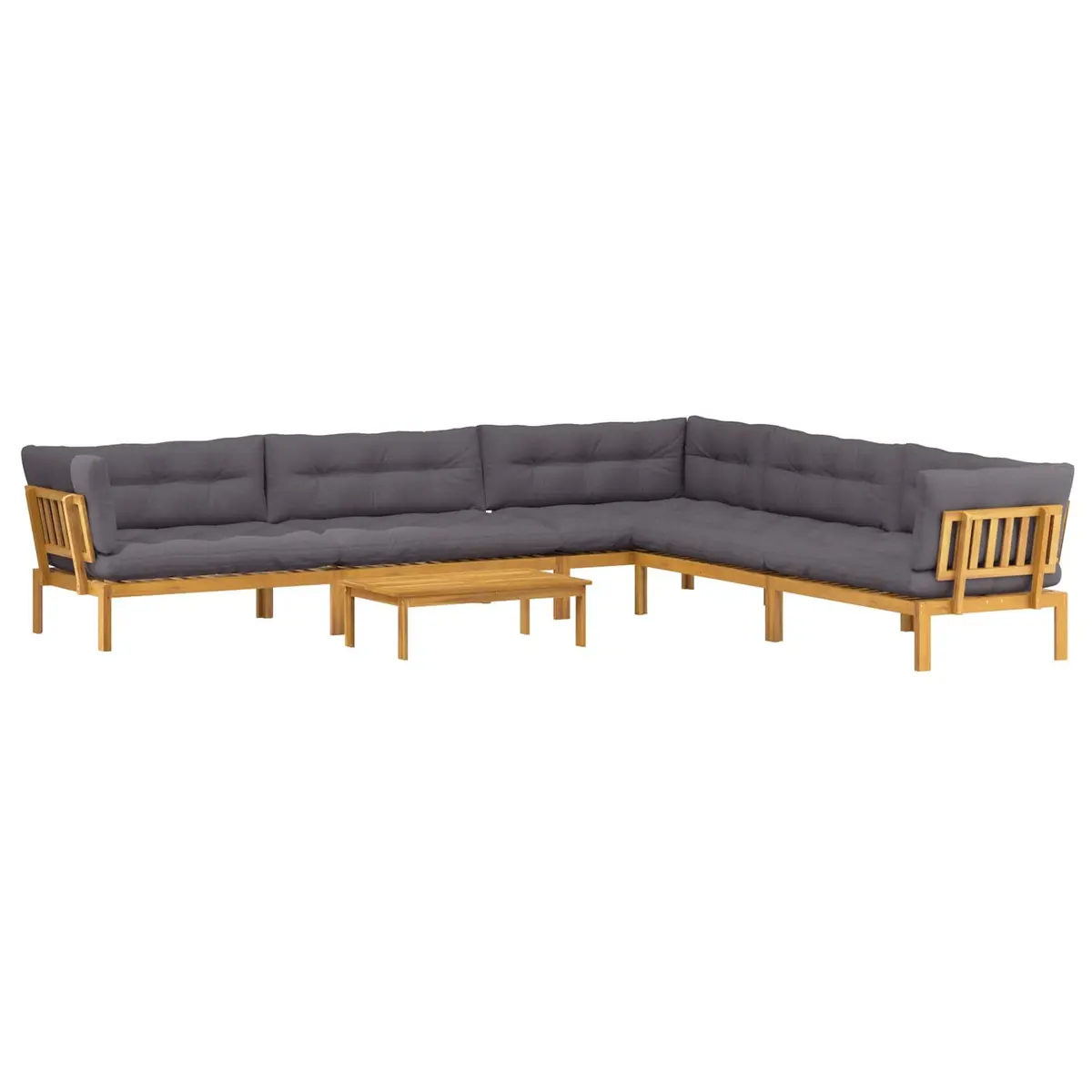 Outdoor Sectional Sofa Set 6 Piece Corner Pallet Lounge with Low Table Garden
