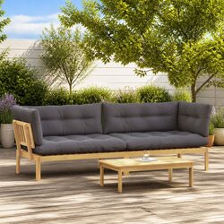 Garden Pallet Sectional Sofa Set - Acacia Wood & Cushions