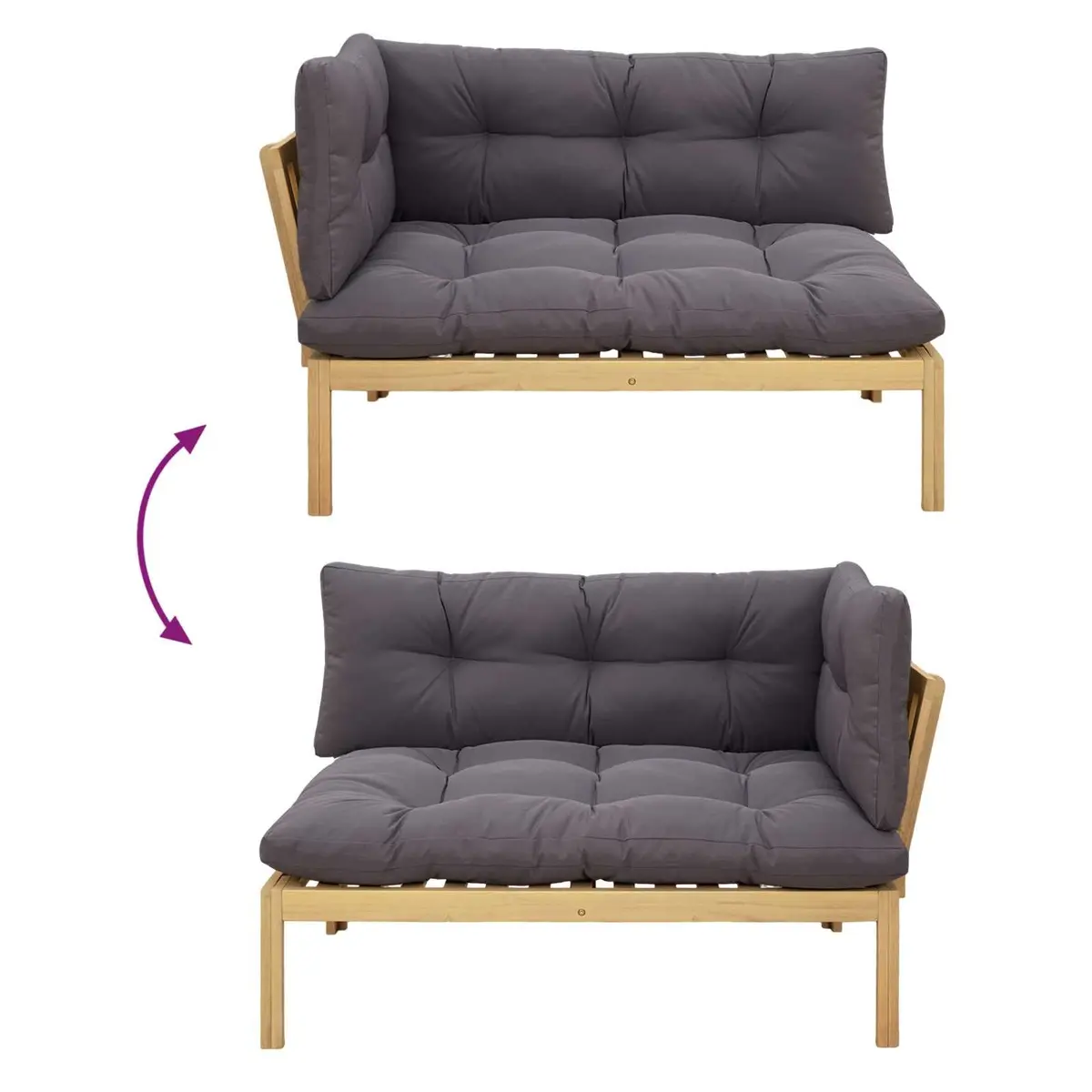 Garden Pallet Sectional Sofa Set Outdoor Furniture 2 Piece Corner Lounge